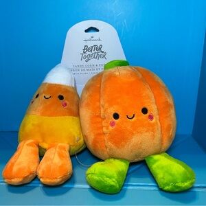 Hallmark Better Together Candy Corn and Pumpkin Magnetic Plush Set